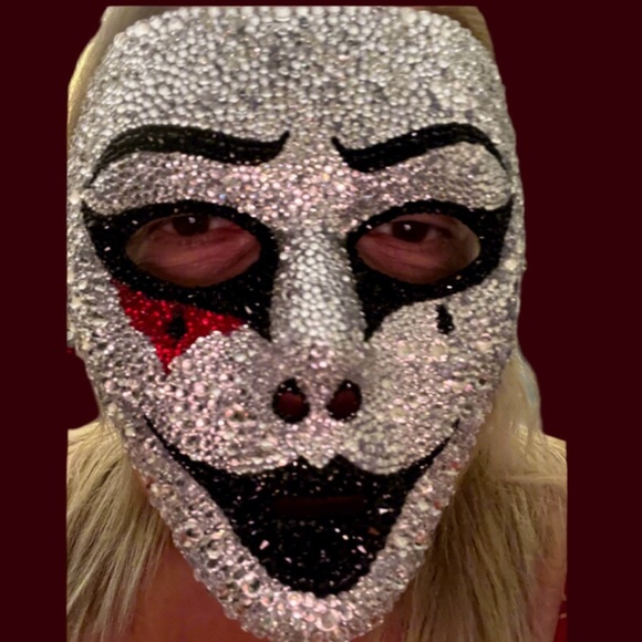 🆕Rhinestone Bedazzled Masquerade Bling Face Mask For Halloween,Mardi Grass &More - Picture 9 of 15